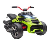 AIYAPLAY Quad Eléctrico para Niños 12V con 2 Motores para 3-8 Años Verde | Velocidad Hasta 5 Km/h, 3 Ruedas, Sistema de Suspensión, Faros, Bocina, Música, USB