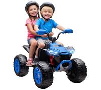 AIYAPLAY Quad Eléctrico para Niños 24V 3-8 Años 2 Plazas 2 Motores Azul