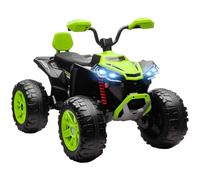 AIYAPLAY Quad Eléctrico para Niños 24V 3-8 Años 2 Plazas 2 Motores Verde | Velocidad hasta 6,5 km/h, Ruedas con Suspensión, Faros, Bocina, Música, USB