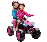 AIYAPLAY Quad Eléctrico para Niños 24V de 2 Plazas, para Niños de 3-8 Años, con 2 Motores, Velocidad hasta 6,5 km/h, Ruedas con Suspensión, Faros, Bocina, Música, USB, Rosa