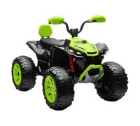 AIYAPLAY Quad Eléctrico para Niños 24V, Quad para Niños de 3-8 Años de 2 Plazas, con 2 Motores, Velocidad hasta 6,5 km/h, Ruedas con Suspensión, Faros, Bocina, Música, USB, Verde