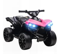 AIYAPLAY Quad Eléctrico para Niños 6 V Quad para Niños de 3-8 Años Velocidad hasta 3 km/h, con Faros y Música 70x42x45 cm Rosa