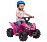 AIYAPLAY Quad Eléctrico para Niños 6V, Marcha Adelante, 2 km/h, para 18-48 Meses, Capacidad 25 kg, Interior y Exterior, Fucsia