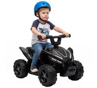 AIYAPLAY Quad Eléctrico para Niños 6V, Marcha Adelante, 2 km/h, para 18-48 Meses, Capacidad 25 kg, Interior y Exterior, Negro
