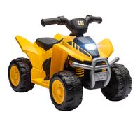 AIYAPLAY Quad eléctrico para niños con licencia de Caterpillar 6V 2,8 km/h con bocina, luces LED, para 18-36 meses, Amarillo