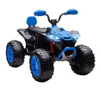 AIYAPLAY Quad Eléctrico para Niños 24V, Quad para Niños de 3-8 Años de 2 Plazas, con 2 Motores, Velocidad hasta 6,5 km/h, Ruedas con Suspensión, Faros, Bocina, Música, USB, Azul