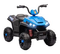 AIYAPLAY Quad Eléctrico para Niños de +3 Años Coche Eléctrico para Niños con Batería 12V Velocidad 5 km/h Faros Música MP3 Avance y Retroceso Carga 30 kg Azul
