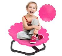 AIYAPLAY Sensory - Silla giratoria para niños, silla giratoria en forma de flor para equilibrio/coordinación, entrenamiento, asiento giratorio multiposición con base antideslizante, color rosa