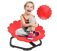AIYAPLAY Sensory - Silla giratoria para niños, silla giratoria en forma de flor para equilibrio/coordinación, entrenamiento, asiento giratorio multiposición con base antideslizante, color rojo