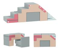 AIYAPLAY Set de 2 bloques de construcción suaves para niños, cuero sintético, espuma, para trepar, construir, jugar, multicolor