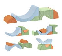AIYAPLAY Set de 5 Bloques Blandos para Niños, para Escalar, Gatear, Construir, Ligeros, de Cordón, Espuma, Multicolor
