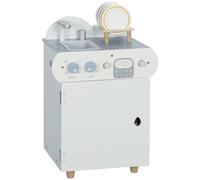 AIYAPLAY Set de cocina con fregadero y 32 accesorios - Madera, 3+ años, azul claro Aosom España