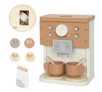 AIYAPLAY Set Máquina de Café Juguete de Madera para Niños a Partir de 3 Años con Accesorios, Marrón Aosom España