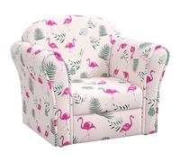 AIYAPLAY Silla Sofá Infantil, Sillón para Niños Pequeños con Diseño de Flamencos, Estructura de Madera, Silla Tapizada para Niños Pequeños para Dormitorio, Sala de Juegos, Habitación Infantil - Rosa