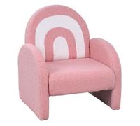 AIYAPLAY Sillón Infantil con Respaldo en Forma de Arcoíris Sofá para Niños de 18-96 Meses Tejido Suave de Borreguito Reposabrazos Carga 45 kg Rosa