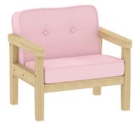 AIYAPLAY Sillón Infantil con Tejido Suave de Pana y Estructura de Madera Asiento y Respaldo Acolchado 46,5x44x45 cm Rosa