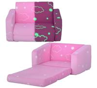 Homcom - Sillón infantil Rosa brilla en la oscuridad