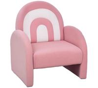 AIYAPLAY Sillón Infantil Respaldo Arcoíris Niños 18-96 Meses 45 kg Rosa | Sofá, Tejido Suave de Borreguito, Reposabrazos