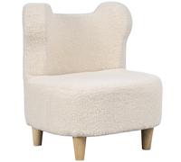 AIYAPLAY Sillón Infantil Sillón de Peluche con Orejas de Oso Cubierta de Felpa Espuma Beige Aosom España