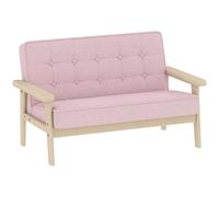 AIYAPLAY Sillón infantil, sofá infantil con armazón de madera, aspecto de terciopelo, acolchado, para niños de 3-15 años Rosa Aosom España