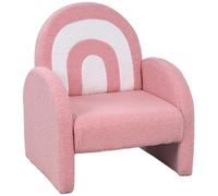 AIYAPLAY Sofá Infantil con Respaldo en Forma de Arcoíris Mini Sofá de Tejido Suave de Borreguito para Niños 45x41x52 cm Rosa