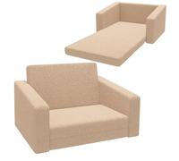 AIYAPLAY Sofá Infantil, Sofá Cama para Niños, 2 en 1 Reclinable Sillón Plegable para Niños con Cojín Lavable, Funda, para 1.5-3 Años, Una plaza, Caqui