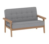 AIYAPLAY Sofá para Niños de 2 Plazas Sillón Infantil de Felpa Suave Estructura de Madera para Niños de +3 Años Gris