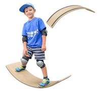 AIYAPLAY Tabla de Equilibrio para Niños de más de 3 años Tabla Curva de Madera para Entrenamiento Sensorial y Equilibrio soporta hasta 50 kg 90x29x19 cm Natural