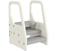 AIYAPLAY Taburete para Niños Ajustable de 2 a 3 Peldaños, Torre de Aprendizaje, Escalera para Niños de 2-5 Años, Superficie Antideslizante, para Baño, Cocina, Librería, Dormitorio, Gris