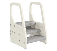 AIYAPLAY Taburete para Niños Ajustable de 2 a 3 Peldaños, Torre de Aprendizaje, Escalera para Niños de 2-5 Años, Superficie Antideslizante, para Baño, Cocina, Librería, Dormitorio, Gris