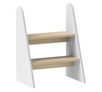 Homcom - Taburete 2 peldaños Blanco