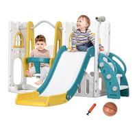 AIYAPLAY Tobogán Infantil 6 en 1 con Columpio para Interior Multicolor