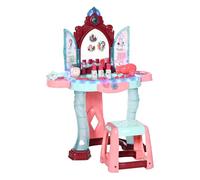 AIYAPLAY Tocador Infantil para +3 Años con Taburete Espejo Luz y Música Tocador de Maquillaje 57x34x76 cm Multicolor Aosom España