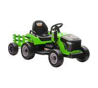 Aiyaplay Tractor Eléctrico Para Niños Con Remolque Desmontable Verde