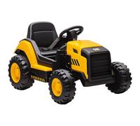 AIYAPLAY Tractor eléctrico para niños de 3 a 6 años con licencia CAT, excavadora eléctrica de 12 V, juguete para montar con 2 motores, suspensión, mando a distancia, luces, música, USB y Bluetooth,