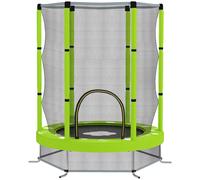 AIYAPLAY Trampolín elástico para niños Ø140 cm con red de seguridad y dibujos, Edad 3-6 años, Verde Aosom España