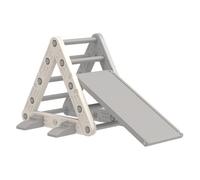 Aiyaplay triángulo de escalada 3 en 1 con tobogán y rampa escalador, juguete de escalada para niños de 18-48 meses, de plástico, para interior y exterior, gris y blanco