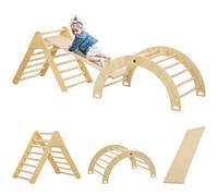 AIYAPLAY Triángulo de Escalada para Niños de 18-48 Meses con Rampa Escalador de Arco 219x72,5x68,5 cm Multicolor