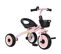 Aiyaplay triciclo para niños de 2 a 5 años bicicleta infantil con asiento ajustable cesta timbre pedales y 3 ruedas carga 25 kg 70,5x53x58 cm rosa