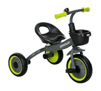 Aiyaplay triciclo para niños de 2 a 5 años bicicleta infantil con asiento ajustable cesta timbre pedales y 3 ruedas carga 25 kg 70,5x53x58 cm gris y verde 70.5 cm