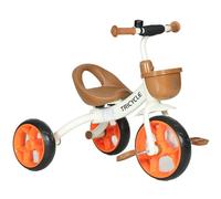 AIYAPLAY Triciclo para niños de 2 a 5 años, Triciclo para niños pequeños con Cesta Delantera y Ruedas de EVA, Uso en Interiores y Exteriores, para niños y niñas, Naranja