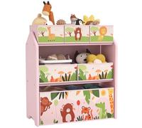 AIYAPLAY Unidad de almacenamiento de juguetes para niños, estante organizador de juguetes de 3 niveles con 6 cajas de almacenamiento extraíbles, para sala de juegos, dormitorio, habitación de los