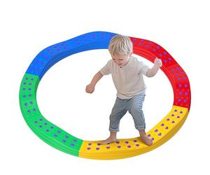 AIYAPLAY Vigas de Equilibrio para Niños de más de 3 Años Tabla de Equilibrio en Forma de Arco con 8 Piezas Base Antideslizante para Entrenamiento de Equilibrio Multicolor