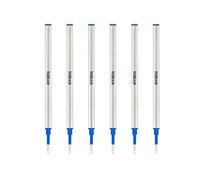 AIYIBEN Recambios para bolígrafo de 4,37 pulgadas, bolígrafo de punta fina de 0,5 mm, paquete de recarga de tinta alemana de recambios de bolígrafo reemplazables de punta media (paquete de 6) (azul)