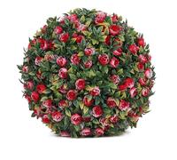 AIYINIY Bola de césped para paisajismo, bolas de rosas artificiales para colgar en el jardín, cesta de jardín resistente a los rayos UV (G, 25 cm)