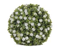 AIYINIY Bola de césped para paisajismo, bolas de rosas artificiales para colgar en el jardín, cesta de jardín resistente a los rayos UV (E 25 cm)