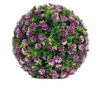 AIYINIY Bola de césped para paisajismo, bolas de rosas artificiales para colgar en el jardín, cesta de jardín resistente a los rayos UV (F 25 cm)