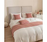 AIYINIY Caminos de cama de terciopelo Holanda, con patrón de conchas marinas, colcha, bufanda de dormitorio, bufanda de cama, protección de lujo para funda de cama, individual, doble, king (rosa, 45 x