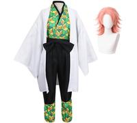 AIYINIY Disfraz de anime Sabito para cosplay, kimono, Kimetsu No Yaiba Sabito, uniforme para Halloween, carnaval, fiesta (Sabito + peluca, XXL)