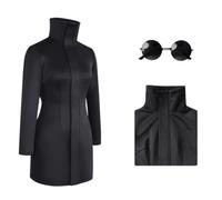 AIYINIY Disfraz de Gojo Satoru para mujer, uniforme escolar, vestido con lentes para Halloween, carnaval, fiesta, cosplay (negro, talla M)